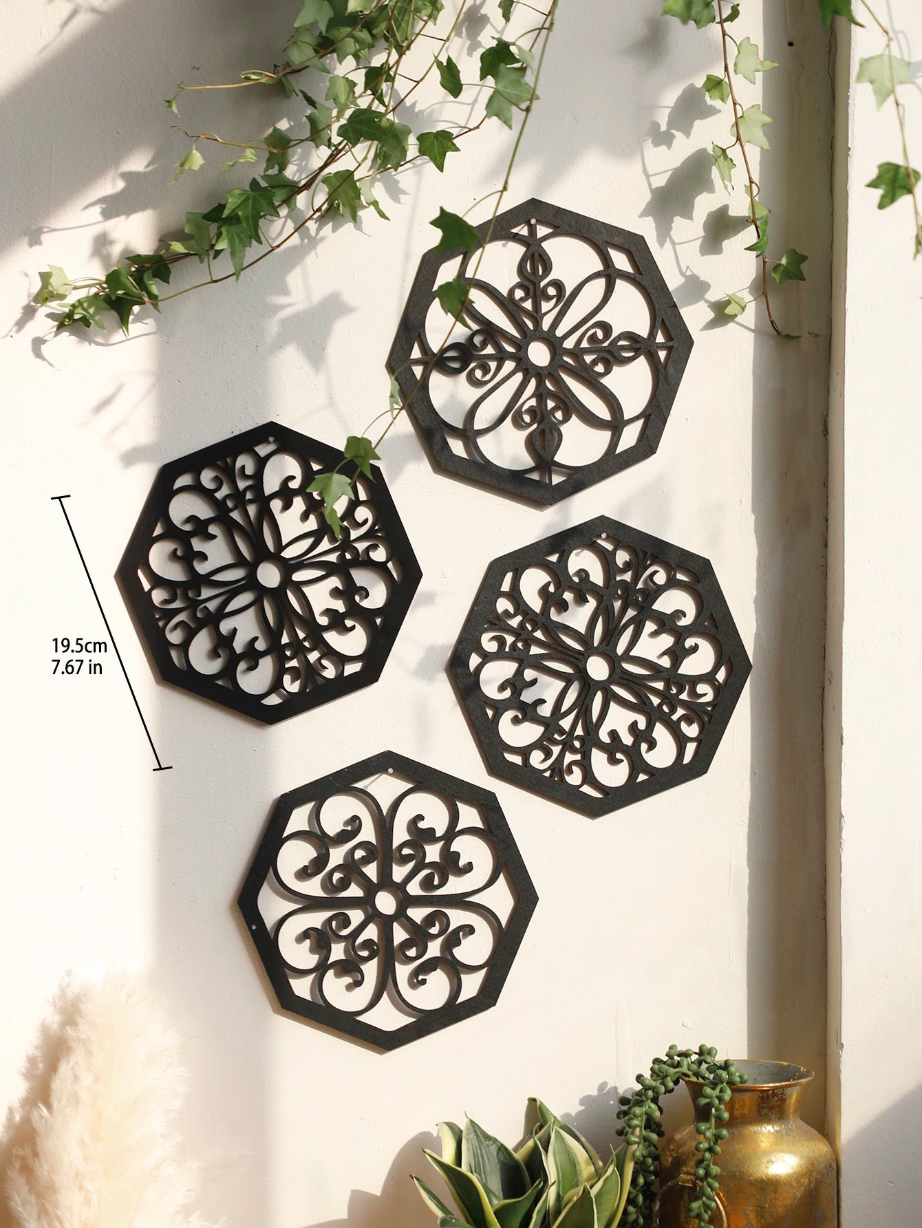 Boho Black Wooden Wall Decor